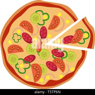 Pizza mexicaine épicée vecteur illustration sur fond blanc Illustration de Vecteur