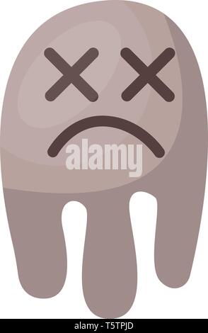 Dead ghost gris illustration vecteur emoji sur fond blanc Illustration de Vecteur