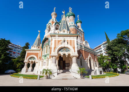 La cathédrale orthodoxe Saint Nicolas à Nice Ville, Côte d'Azur en France Banque D'Images