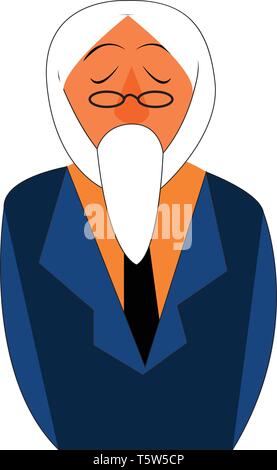 Vieil homme à barbe blanche ou couleur vector illustration Illustration de Vecteur