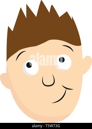 Un garçon avec les cheveux bruns lunettes rondes et une veste noire d'avoir un sourire sur le visage de couleur ou de dessin vectoriel illustration Illustration de Vecteur