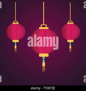 Lanternes Nouvel An chinois symbole vecteur illustration Illustration de Vecteur