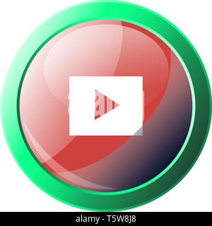 Youtube icône vecteur illustration à l'intérieur de cercle vert sur fond blanc Illustration de Vecteur