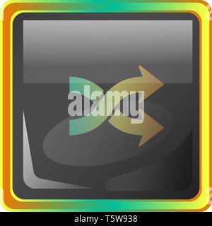 Shuffle vecteur illustration icône gris avec des détails colorés sur fond blanc Illustration de Vecteur