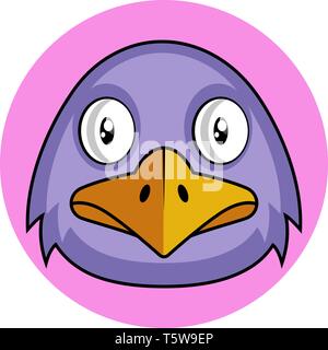Cartoon vector illustration oiseau violet sur fond blanc Illustration de Vecteur