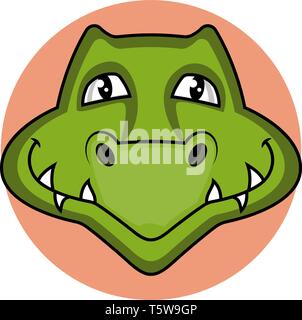 Smiling cartoon vector serpent vert illustartion sur fond blanc Illustration de Vecteur