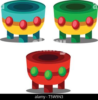 Batterie de couleur pour célébration du Nouvel An chinois vector illustration sur fond blanc Illustration de Vecteur