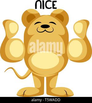 Souris jaune showing Thumbs up vector illustration sur fond blanc Illustration de Vecteur