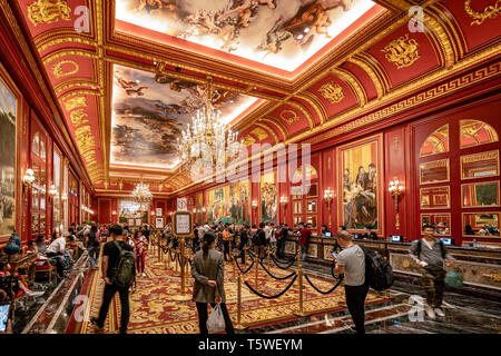 Macao, Chine - zone de réception de l'hôtel parisien Banque D'Images