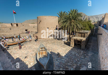 À Khasab Khasab Fort sur la péninsule de Musandam à Oman Banque D'Images