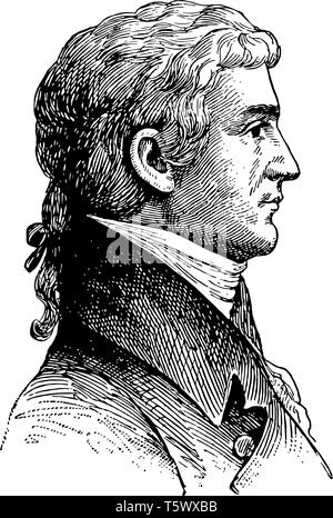 Meriwether Lewis 1774 à 1809, il était un soldat et homme politique américain explorer administrateur public célèbre en tant que chef de l'expé de Lewis et Clark Illustration de Vecteur