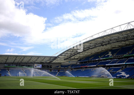 Vue générale du stade avant le match à la Premier League stade de l'AMEX, Brighton. Banque D'Images