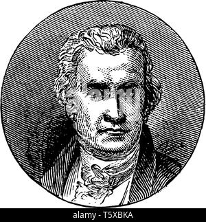 James Watts, 1736-1819, il était un inventeur écossais, ingénieur mécanicien, et chimiste, vintage dessin ou gravure illustration Illustration de Vecteur