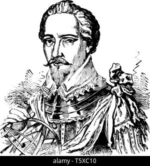 Sir Humphrey Gilbert c.1539 à 1583 c'était un aventurier explorer membre du parlement et un pionnier de l'empire colonial français en Amérique du Nord un Illustration de Vecteur