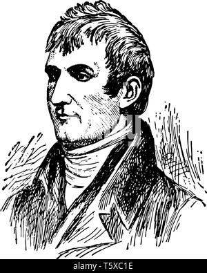 Meriwether Lewis 1774 à 1809, il était un soldat et homme politique américain explorer administrateur public célèbre en tant que chef de l'expé de Lewis et Clark Illustration de Vecteur