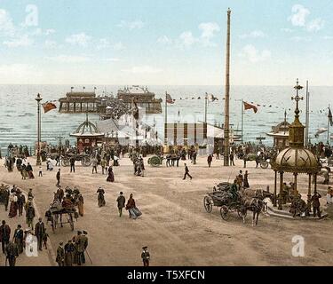 North Pier, Blackpool, Lancashire, Angleterre. Entre 1890 et 1910. Banque D'Images