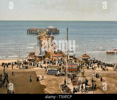 North Pier, Blackpool, Lancashire, Angleterre. Entre 1890 et 1910. Banque D'Images