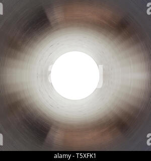 L'intérieur du gazoduc. La lumière dans la fin d'un tunnel. La composition carrée Banque D'Images