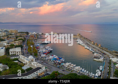 La Grèce, Rhodes, Grèce, Rhodes, Rhodes Town, Vieux Port Banque D'Images