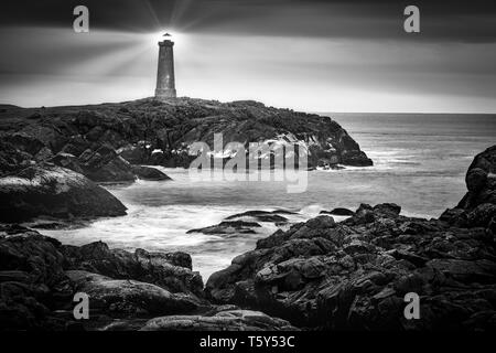 Portland Head light à la nuit, dans le Maine Banque D'Images