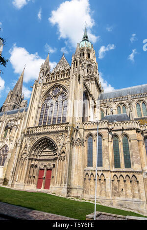 Bayeux, France - 01 septembre 2018 : Cathédrale Notre Dame de Bayeux ou Cathédrale Notre-Dame de Bayeux. Département du Calvados, Normandie, France Banque D'Images