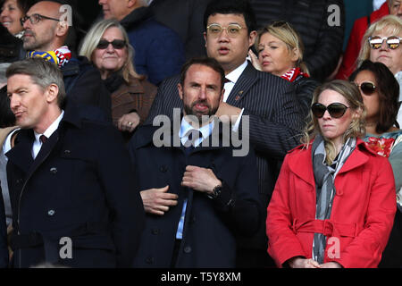 SOUTHAMPTON, Angleterre 27 avril Angleterre Manager Gareth Southgate montres sur au cours de la Premier League match entre Southampton et bournemouth au St Mary's Stadium, Southampton le samedi 27 avril 2019. (Crédit : Jon Bromley | MI News) usage éditorial uniquement, licence requise pour un usage commercial. Aucune utilisation de pari, de jeux ou d'un seul club/ligue/dvd publications. Photographie peut uniquement être utilisé pour les journaux et/ou à des fins d'édition de magazines. Crédit : MI News & Sport /Alamy Live News Crédit : MI News & Sport /Alamy Live News Banque D'Images