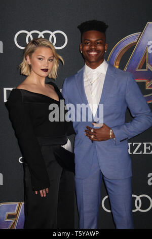 Olivia Holt, Aubrey Joseph 04/22/2019 La première mondiale de 'Les Studios Marvel Avengers : Endgame' qui a eu lieu au Los Angeles Convention Center à Los Angeles, CA Photo : Cronos/Hollywood News Banque D'Images