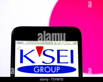 Sur cette photo, l'illustration a Keisei Electric Railway Co.,Ltd. vu le logo affiché sur un téléphone intelligent Banque D'Images