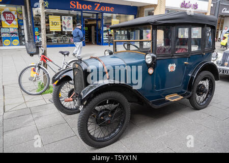 1926 Austin 7 bleu (Austin) amicaux vintage car exposé dans un Classic Motor Vehicle Show, UK Banque D'Images