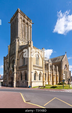 L'église Saint Martin à Villers-sur-Mer, Normandie. Monument religieux historique dans le nord de la France. Banque D'Images