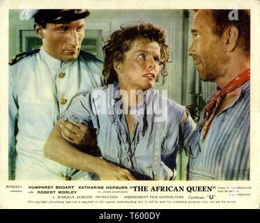 Humphrey Bogart Katharine Hepburn Walter Gotell L'AFRICAN QUEEN 1951 réalisateur John Huston roman C.S. Romulus Forester films / images / Horizon les distributeurs de films indépendants ( IFD ) Banque D'Images