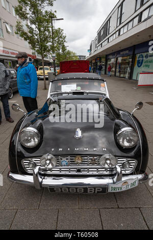 Black 1959 Triumph TR3A vintage car à un véhicule à moteur classique au Royaume-Uni Banque D'Images