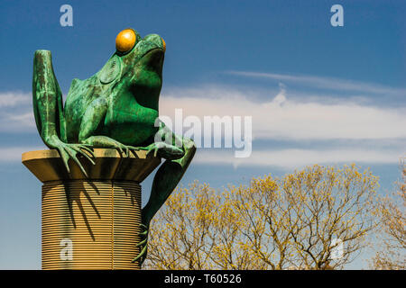 Pont Frog Willimantic Rue Principale Quartier Historique   Windham, Connecticut, USA Banque D'Images