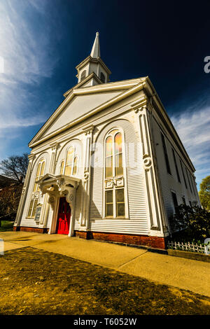 Première église baptiste Willimantic Rue Principale Quartier Historique   Windham, Connecticut, USA Banque D'Images