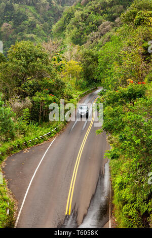 L'autoroute 360 au volant Jeep, Maui, États-Unis Banque D'Images