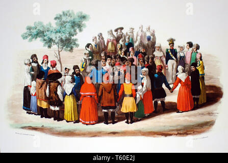 Peinture ancienne DE VOYAGE EN SARDAIGNE, 1826 Bertrand, Paris, Bocca Turin par Alberto La Marmora (1789-1863) Banque D'Images