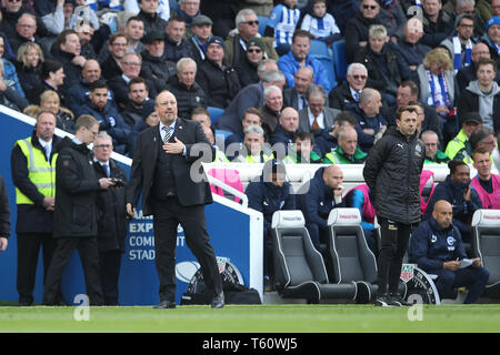 BRIGHTON, Angleterre 27 avril Rafa Benitez manager de Newcastle au cours de la Premier League match entre Brighton et Hove Albion et Newcastle United à l'American Express Community Stadium, Brighton et Hove le samedi 27 avril 2019. (Crédit : Mark Fletcher | MI News) usage éditorial uniquement, licence requise pour un usage commercial. Photographie peut uniquement être utilisé pour les journaux et/ou à des fins d'édition de magazines. Banque D'Images