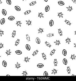 Bonbons juridique avec le Cannabis feuille Modèle transparent Illustration de Vecteur