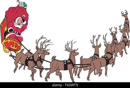 Le traîneau du Père Noël Border Vector Illustration Illustration de Vecteur