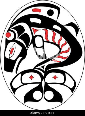 Native American Art Baleine Vector Illustration Illustration de Vecteur