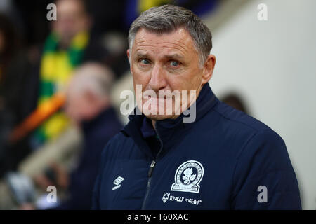 Tony Mowbray, le manager de Blackburn Rovers - Norwich City v Blackburn Rovers, Sky Bet Championship, Carrow Road, Norwich - 27 avril 2019 Editorial U Banque D'Images