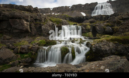 Dynjandi, cascade, Islande Banque D'Images