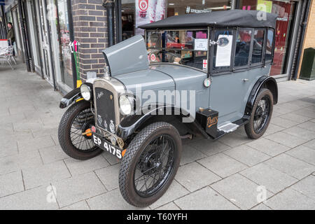 Gray 1928 Austin Seven Tourer voiture d'époque à un véhicule à moteur classique au Royaume-Uni Banque D'Images
