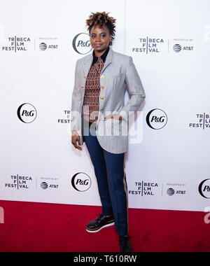 Manhattan, New York/USA - Le 26 avril 2019 : Festival du film de Tribeca, tapis rouge pour la Reine de première convention collective short avec Queen Latifah Banque D'Images