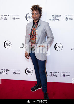 Manhattan, New York/USA - Le 26 avril 2019 : Festival du film de Tribeca, tapis rouge pour la Reine de première convention collective short avec Queen Latifah Banque D'Images