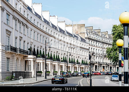 Maisons dans Belgravia (Grosvenor Crescent), Londres Banque D'Images
