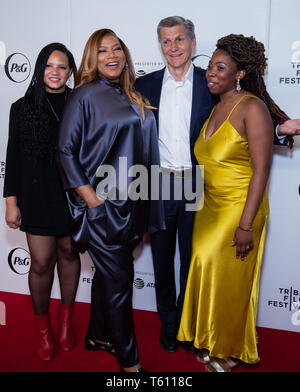 Manhattan, New York/USA - Le 26 avril 2019 : Festival du film de Tribeca, tapis rouge pour la Reine de première convention collective short avec Queen Latifah Banque D'Images