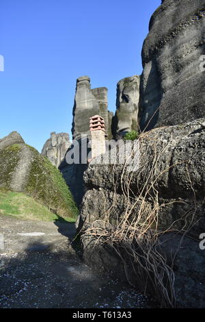 Meilleur des météores Grèce Monestaries sur les rochers de la métamorphose des os 13ème siècle Monastère de moines voyage Top 10 des sites religieux de la Grèce La Grèce Voyage Banque D'Images