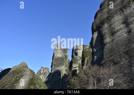 Meilleur des météores Grèce Monestaries sur les rochers de la métamorphose des os 13ème siècle Monastère de moines voyage Top 10 des sites religieux de la Grèce La Grèce Voyage Banque D'Images