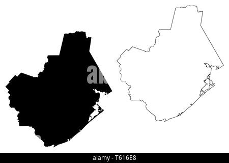 Brazoria County, Texas (comtés au Texas, États-Unis d'Amérique,USA, États-Unis, US) map vector illustration, scribble sketch carte Brazoria Illustration de Vecteur